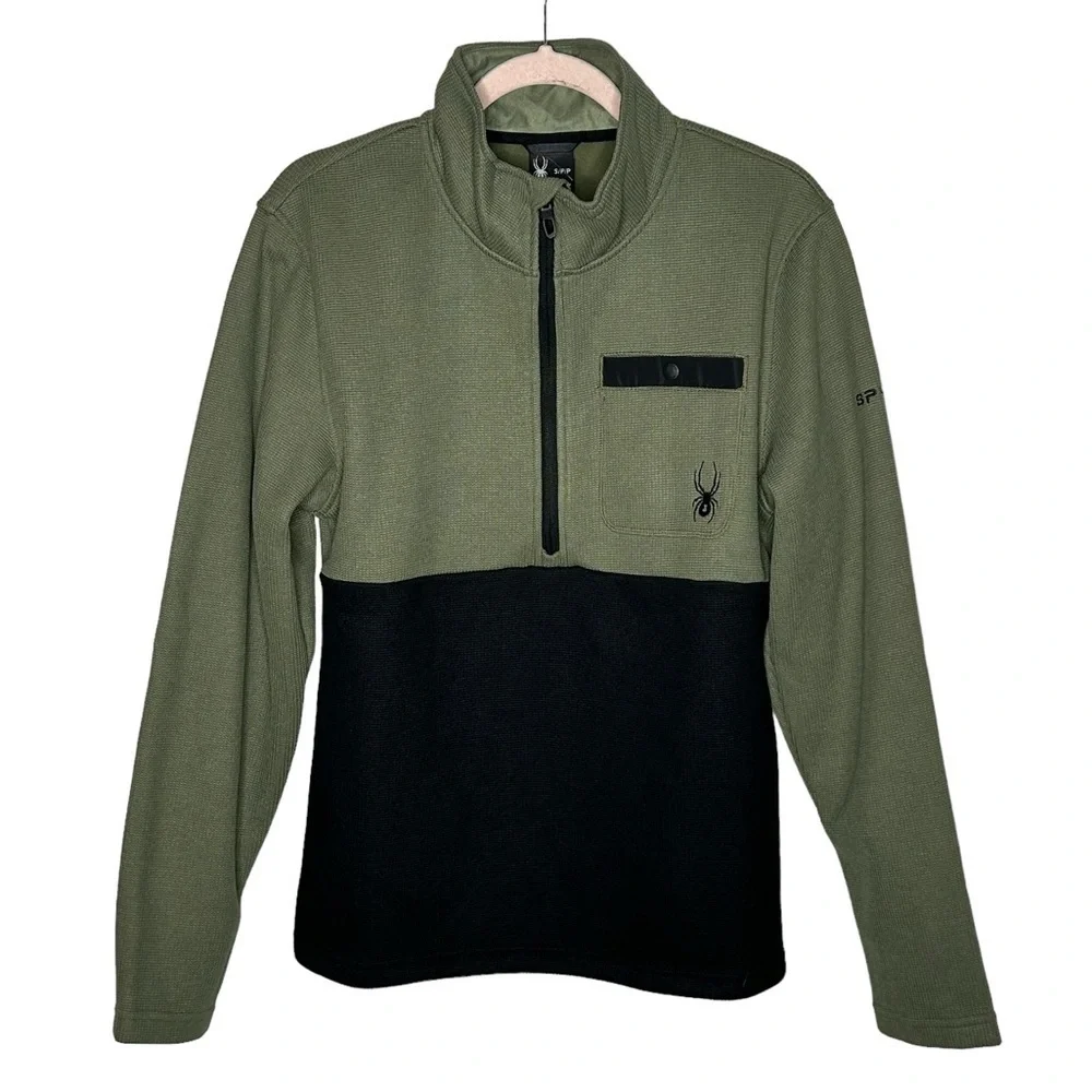 NWT Spyder Tea Leaf Medallion Bonded Fleece Sweater - Zip Neck - Picture 3 of 14